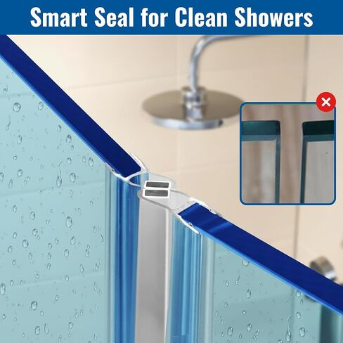 KC Hardware Magnetic Shower Door Seal for 5/16" Glass Shower Doors- 180 Deg Outswing Shower Door Side Seal - 95" Length- Set of 2 in Saudi Arabia
