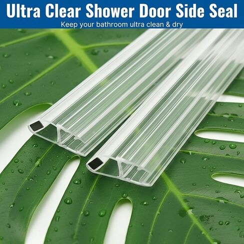 KC Hardware Magnetic Shower Door Seal for 5/16" Glass Shower Doors- 180 Deg Outswing Shower Door Side Seal - 95" Length- Set of 2 in Saudi Arabia
