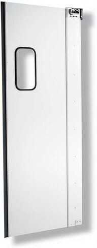 2 Pack 36" x 84" Single Swinging Traffic Doors with 9" x 14" Windows - Commercial Aluminum Restaurant Kitchen Impact Service Doors for Warehouse, Supermarket & Food Service in Kuwait