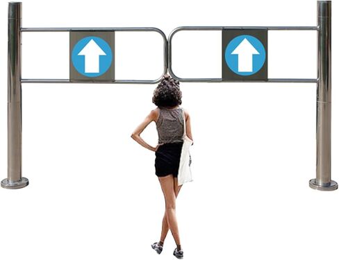 بوابة أمان متأرجحة محملة بنابض للخدمة الشاقة - باب أمان معدني عالي الإغلاق أوتوماتيكيًا بطول 97 سم للمكتبات والمستودعات - حاجز للتحكم في الوصول مقاس 180 × 100 سم in Kuwait