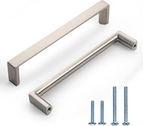 10 Pack 5 Inch(128mm) Kitchen Cabinet Handles Brushed Satin Nickel Cabinet Pulls Kitchen Cabinet Hardware Drawer Pulls for Dresser Cupboard Wardrobe in Kuwait