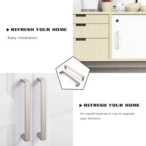 10 Pack 5 Inch(128mm) Kitchen Cabinet Handles Brushed Satin Nickel Cabinet Pulls Kitchen Cabinet Hardware Drawer Pulls for Dresser Cupboard Wardrobe in Kuwait