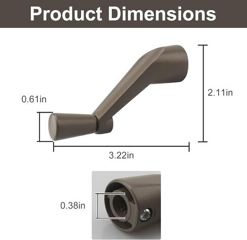 Window Crank Handle Replacement for Andersen 0532408, 3/8 Diameter Spline Operator Handle for Older Anderson Windows, Casement Window Crank for 1974 to 1995 in Kuwait