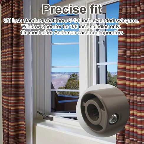 Window Crank Handle Replacement for Andersen 0532408, 3/8 Diameter Spline Operator Handle for Older Anderson Windows, Casement Window Crank for 1974 to 1995 in Kuwait