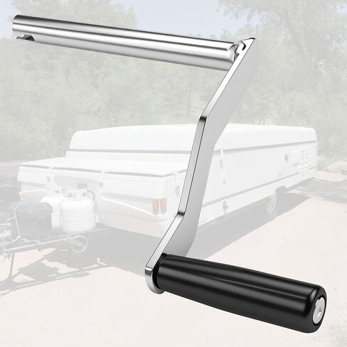 Crank Handle Replacement for Coleman Fleetwood Pop-Up Camper - Compatible with Coachmen & Fleetwood Tent Campers- Heavy Duty Iron Lift System Crank with Rotating Plastic Grip (4-1/4" Handle) in Saudi Arabia