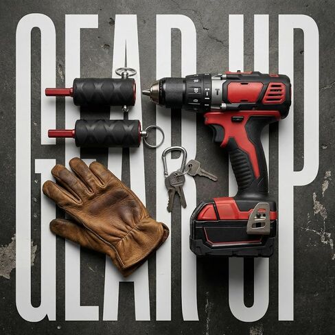[2-Pack] 28mm Trailer Jack Drill Adapter - Heavy-Duty Red Alloy Steel Power Crank Handle for 1" Studs - Black Non-Slip Safety Sleeve - High-Torque Jack Tool for RV, Dump & Farm Trailers in Saudi Arabia