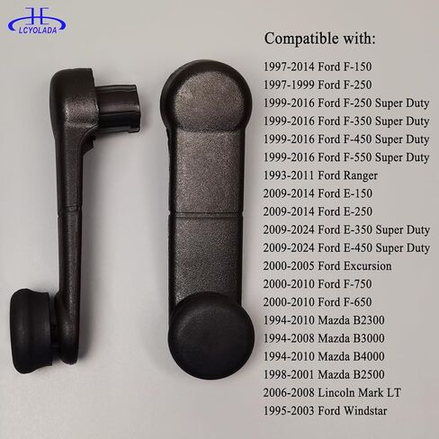 Window Crank Handle for Ford F-150 F-250 F-350 F-450 F-550 Super Duty, E-150, E-250, Ranger & Lincoln Mark LT & Mazda B2300, Replaces 767MX, F37Z1023342A, Textured Black in Saudi Arabia