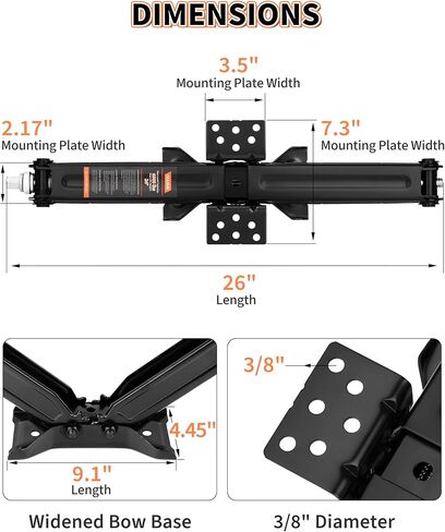 OULEME 24" RV Camper Scissor Jack, 6500 lbs Travel Trailer Leveling Stabilizer with Crank Handle & Drill Socket - Set of 4 in Saudi Arabia