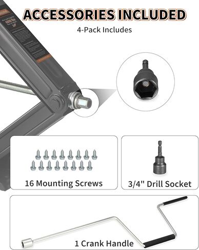 OULEME 24" RV Camper Scissor Jack, 6500 lbs Travel Trailer Leveling Stabilizer with Crank Handle & Drill Socket - Set of 4 in Saudi Arabia