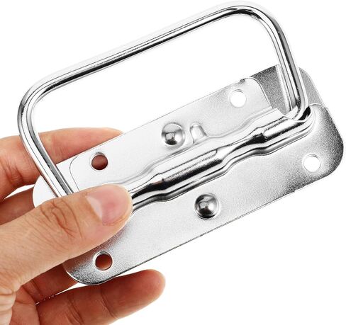 Veemoon 4pcs 100mm Stainless Steel Spring Folding Handle for Toolbox Chest Cabinet Pull Case Hardware Replacement Heavy Duty Storage Box Handle in Saudi Arabia