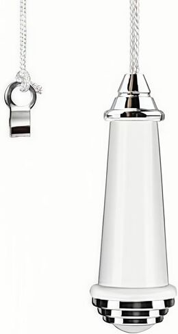 Bathroom Light Pull Cord Handle with 150CM Nylon String, Chrome Finish, White Porcelain, Classic Toilet Light Fan Switch for Bedroom (Rope) in Saudi Arabia