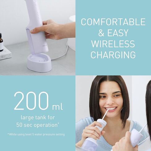 Panasonic 300 Series EW-DJ26-V303 Ultrasonic Dental Water Pulser, Oral Irrigator, 200ml, IPX7, 2 Standard Tips, 5 Pressure Settings, Travel Accessory, Purple in Saudi Arabia
