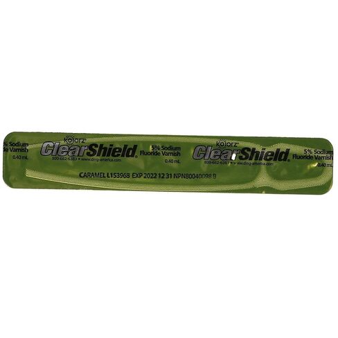 DMG 799517 كولورز كلير شيلد 5% فلوريد الصوديوم ورنيش الأسنان كراميل 200/عبوة in Kuwait