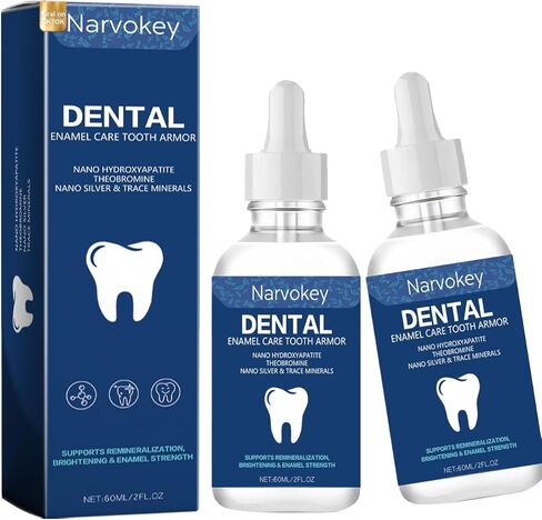 Cavity Healing Tooth Armor Transparent Enamel Strengthening Formula Drops with Hydroxyapatite, Daily Oral Care Solution for Cavity Defense and Gum Health, 2 Count in Kuwait