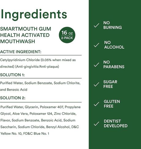 SmartMouth Gum Health Zinc Activated Breath Rinse 16oz, 2 Pack in Kuwait