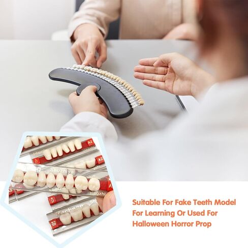 84 Pcs False Teeth Dental Complete Acrylic Resin Denture Teeth, 3 Sets Whole Teeth Synthetic Polymer Denture Tooth, 23 Shade A2 Upper + Lower Dental Materials for Replacement, DIY or Halloween in Kuwait