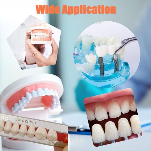 84 Pcs False Teeth Dental Complete Acrylic Resin Denture Teeth, 3 Sets Whole Teeth Synthetic Polymer Denture Tooth, 23 Shade A2 Upper + Lower Dental Materials for Replacement, DIY or Halloween in Kuwait