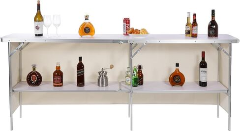 REDCAMP 82" Extra Long Portable Bar Table for Events, Pop-Up Bar Folding Mobile Bartending Station with Carry Bag for Party, Patio, Tradeshow, White in Saudi Arabia