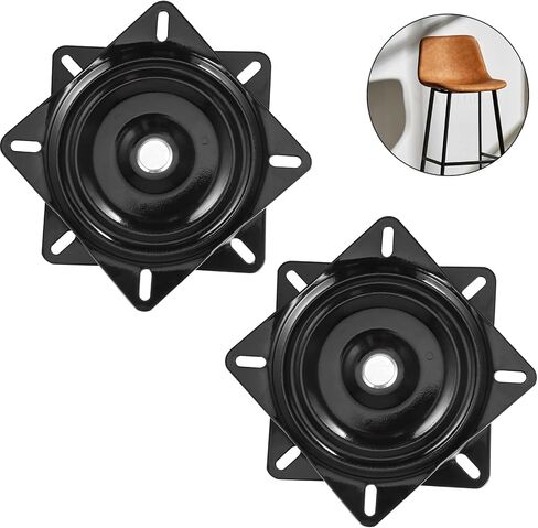 JEUIHAU 2 Pack 6.25 Inches Bar Stool Swivel Plate, Black Bar Stoosl Swivel Plate, Seat Swivel Bases Mount Plate for Bar Stool, Chair, 300 Lbs Load Capacity in Saudi Arabia