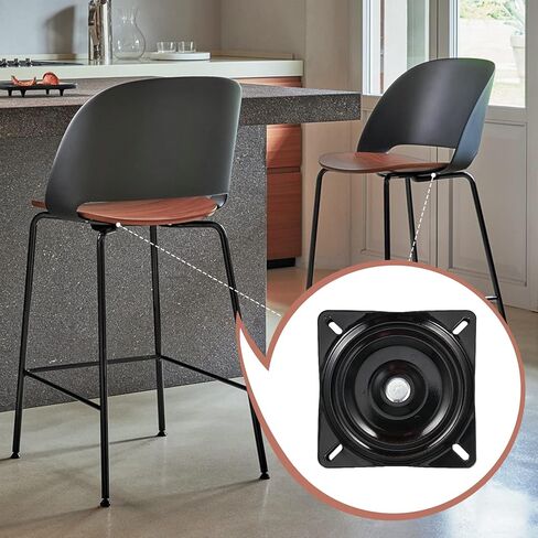 JEUIHAU 2 Pack 6.25 Inches Bar Stool Swivel Plate, Black Bar Stoosl Swivel Plate, Seat Swivel Bases Mount Plate for Bar Stool, Chair, 300 Lbs Load Capacity in Saudi Arabia