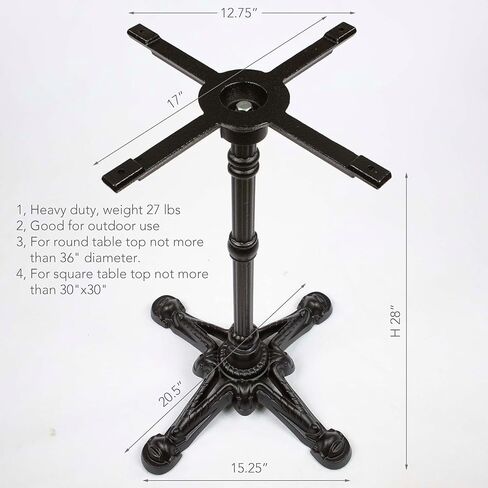 RUSTY DESIGN 28" Cast Iron Restaurant Table Base #JK3063 in Saudi Arabia