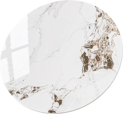 Table Top 31.5″ Round Ivory Sintered Stone - Heat Scratch Stain Resistant for Dining Office Bar Patio, Weatherproof Easy Clean in Kuwait