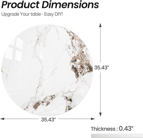 Table Top 31.5″ Round Ivory Sintered Stone - Heat Scratch Stain Resistant for Dining Office Bar Patio, Weatherproof Easy Clean in Kuwait
