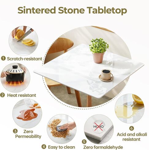 سطح طاولة مربع، سطح طاولة من الحجر الأبيض الملبد مقاس 27.5 سم، استبدال وغطاء سطح المكتب من الرخام بنفسك، مقاوم للخدش والاهتراء، مناسب للاستخدام الداخلي والخارجي in Kuwait