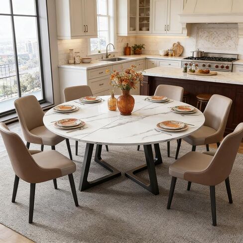 Wood Round Foldable Table Top Only Large Portable Tabletop for Desktop Transformation 47 51 55 59 63 71 inch 4-Fold Folding Round Table Top Extender Space Saving for Family Dinners(Light Walnut,47") in Kuwait