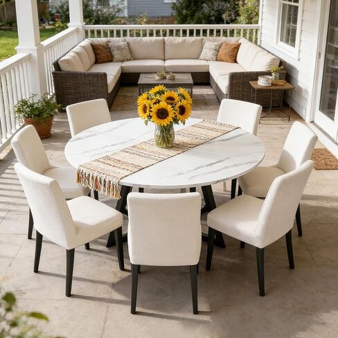 Wood Round Foldable Table Top Only Large Portable Tabletop for Desktop Transformation 47 51 55 59 63 71 inch 4-Fold Folding Round Table Top Extender Space Saving for Family Dinners(Light Walnut,47") in Kuwait