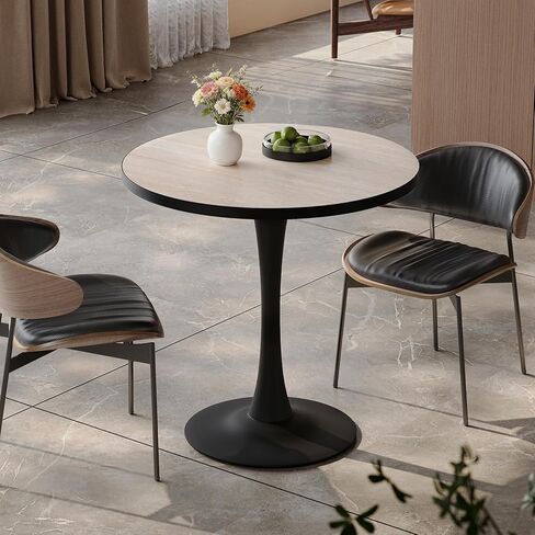 Wisfor Sintered Stone Dining Coffee Table - 30" Round Stone Dining Table for Kitchen Dining Room, Rust-Proof Iron Base and Travertine Tabletop in Saudi Arabia
