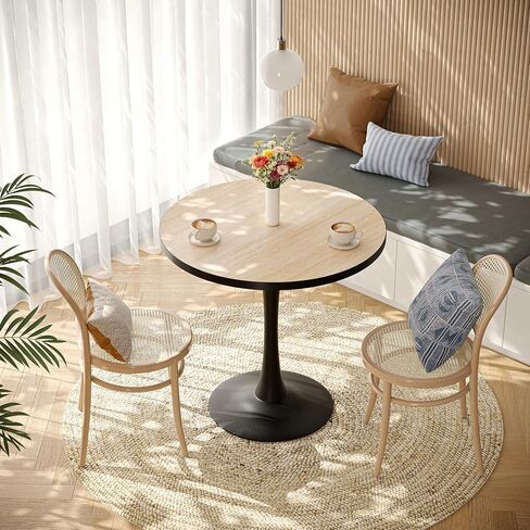 Wisfor Sintered Stone Dining Coffee Table - 30" Round Stone Dining Table for Kitchen Dining Room, Rust-Proof Iron Base and Travertine Tabletop in Saudi Arabia