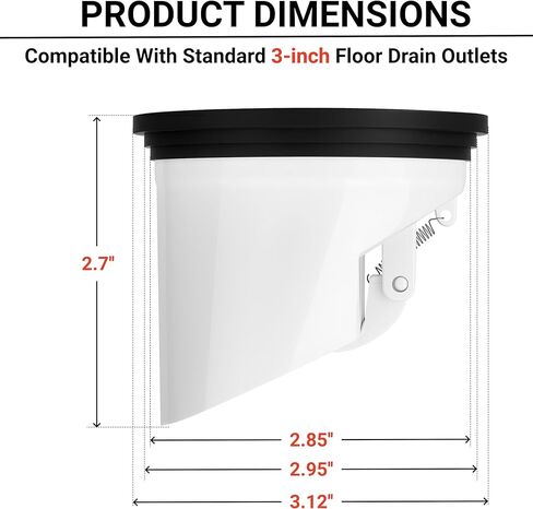 Drain Seal for 3 Inch General Purpose Floor Drain, Spring-Loaded Backflow Preventer Valve, Sewer Gas & Odor Blocker Core, Anti-Clog Solution for Basement & Shower in Kuwait