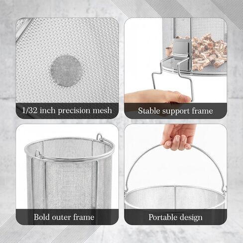 1 Pcs 1/32″ Dip N' Drain Stainless Steel Part Cleaning Strainer Basket for 5 Gallon Buckets, Swing Handle, for Mechanics, Auto Parts Washing, Garage, Shop & Home Workshop, Bucket Not Included in Kuwait