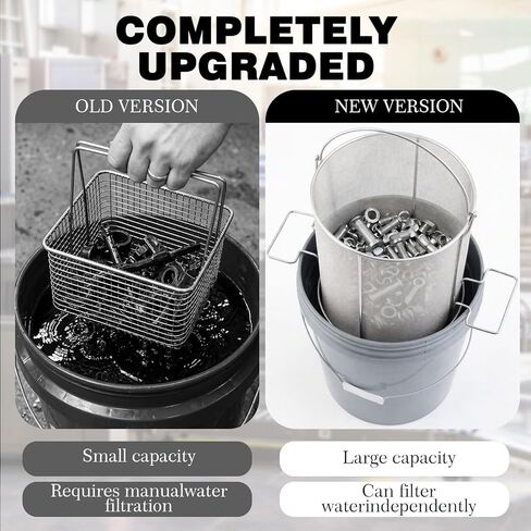 1 Pcs 1/32″ Dip N' Drain Stainless Steel Part Cleaning Strainer Basket for 5 Gallon Buckets, Swing Handle, for Mechanics, Auto Parts Washing, Garage, Shop & Home Workshop, Bucket Not Included in Kuwait