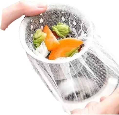 100-Pack Disposable Sink Strainer Bags, Mesh Filter for Collecting Kitchen Waste and Food Scraps, Easy Drainage Solution in Saudi Arabia