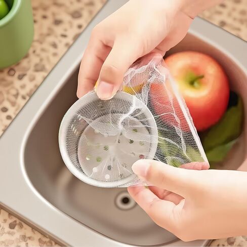 100-Pack Disposable Sink Strainer Bags, Mesh Filter for Collecting Kitchen Waste and Food Scraps, Easy Drainage Solution in Saudi Arabia