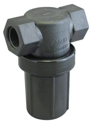 بانجو LSTM050-80C مصفاة صغيرة من البولي بروبيلين مع وعاء شفاف، 80 شبكة، أنثى 1/2 بوصة NPT in Saudi Arabia