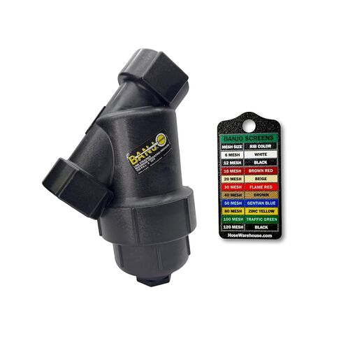 Genuine Banjo LS100-80 - 1" x 1" Y Line Strainer 80 Mesh Stainless Steel Screen with Bonus Mesh Screen Color Chart Keychain in Kuwait