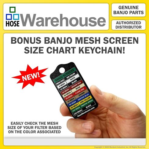 Genuine Banjo LS100-80 - 1" x 1" Y Line Strainer 80 Mesh Stainless Steel Screen with Bonus Mesh Screen Color Chart Keychain in Kuwait