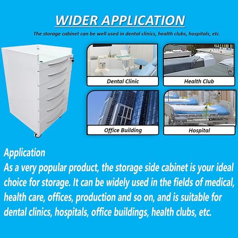 5 Drawers Dental Special Storage Cabinet Dental Cabinet Mobile Cart Stainless Steel Moving Side Cabinet Utility Storage Cart with Lock and Wheels for Dental Clinic Hospital (No Trays) in Kuwait