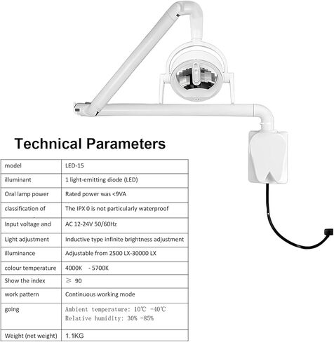 Wall Mounted Dental LED Operating Lamp White Yellow Adjustable Round Shadeless Light in Saudi Arabia