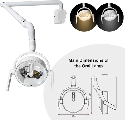 Wall Mounted Dental LED Operating Lamp White Yellow Adjustable Round Shadeless Light in Saudi Arabia