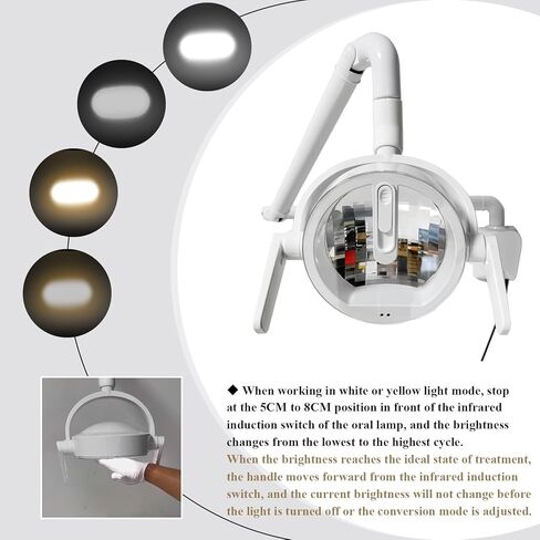 Wall Mounted Dental LED Operating Lamp White Yellow Adjustable Round Shadeless Light in Saudi Arabia