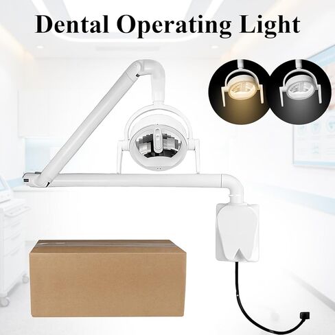 Wall Mounted Dental LED Operating Lamp White Yellow Adjustable Round Shadeless Light in Saudi Arabia