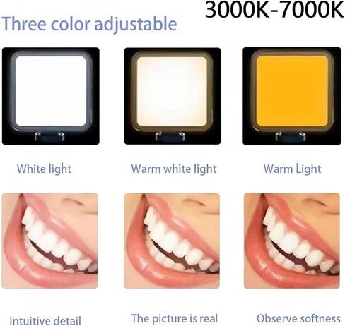 Dental Mobile Phone Fill Light, Dental Photography Light Kit with 48-100Mm Extendable Phone Holder, 3000K-7000K Color Temperature & 3 Group Lights Adjusted Independently for Clear Images in Saudi Arabia
