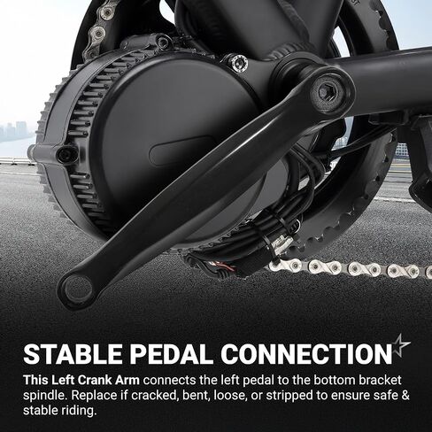 BlueStars Crank Left Arm with Diamond Hole, 170mm Aluminium Alloy Bicycle Crank Arm Left Replacement for Mountain Bike Road Bike (Black) in Kuwait