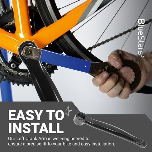 BlueStars Crank Left Arm with Diamond Hole, 170mm Aluminium Alloy Bicycle Crank Arm Left Replacement for Mountain Bike Road Bike (Black) in Kuwait