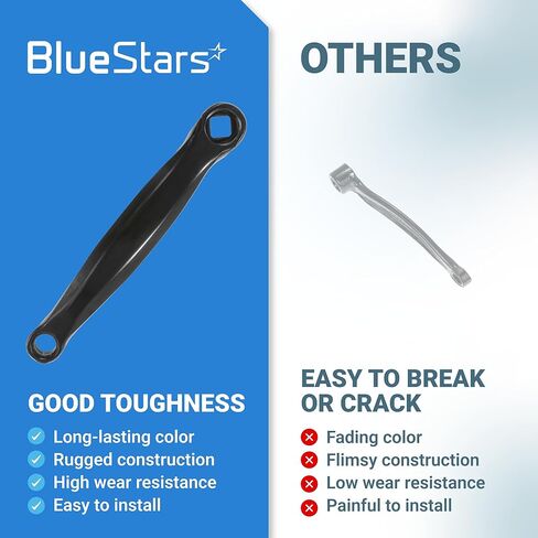 BlueStars Crank Left Arm with Diamond Hole, 170mm Aluminium Alloy Bicycle Crank Arm Left Replacement for Mountain Bike Road Bike (Black) in Kuwait