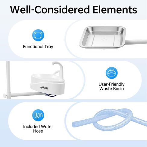 كرسي أسنان محمول قابل للطي مع ضوء LED مسند ظهر قابل للتعديل بارتفاع 330 رطلاً لعيادة سبا التجميل (أزرق) in Kuwait